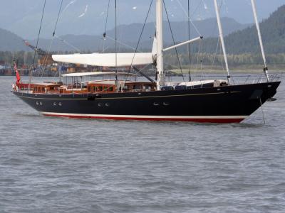 S/Y Erica XII anchored off the Seward Marina