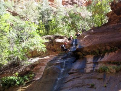 Climbers above the Zion Narrows