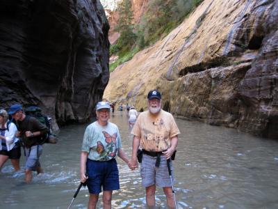 Hiking in the Zion Narrows