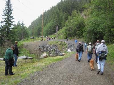 The old rail bed headed toward the Ape cache