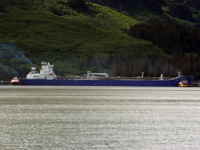 Tanker at the Valdez oil terminal