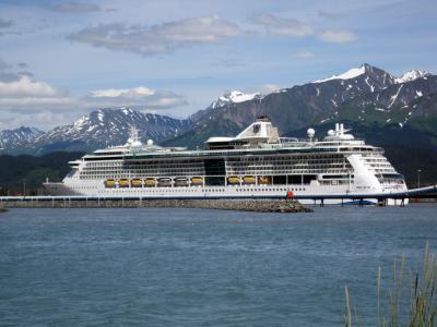 Cruise ship Radiance of the Seas docked in Seward