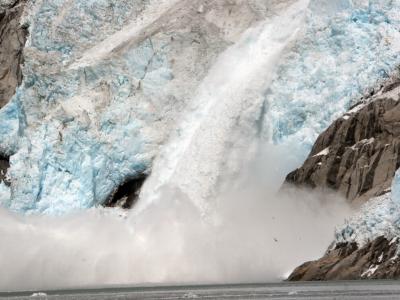 Ice fall at Northwestern Glacier