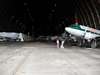 Inside the cavernous blimp hanger